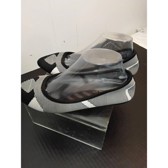 Skechers Air Cooled Memory Foam Black/Wht Woven Women's Slip On Shoes 10 EU 40 - Picture 4 of 6